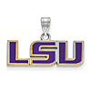 Sterling Silver 3/8in Louisiana State University LSU Enamel Pendant