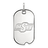 14kt White Gold Oklahoma State University Small Dog Tag