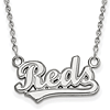 10k White Gold Cincinnati Reds Script Pendant on 18in Chain