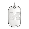 Sterling Silver University of Michigan Small Dog Tag