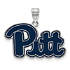 Silver 3/4in University of Pittsburgh Pitt Blue Enamel Pendant