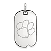 10kt White Gold Clemson University Small Dog Tag