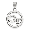 Sterling Silver Georgia Tech Circle Pendant