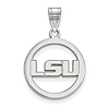 Sterling Silver 5/8in Louisiana State University Pendant in Circle