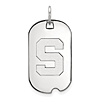 Sterling Silver Michigan State University Small Dog Tag