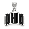 Ohio University Enamel OHIO Pendant 1/2in Sterling Silver