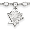 Sterling Silver 9in Pittsburgh Penguins Anklet