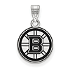 Sterling Silver 1/2in Boston Bruins Enamel Pendant
