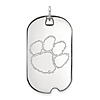 Sterling Silver 1 1/2in Clemson University Dog Tag