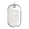 14kt White Gold Michigan State University Dog Tag