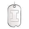 Sterling Silver University of Illinois Dog Tag Pendant
