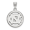 Silver 5/8in University of North Carolina NC Pendant in Circle