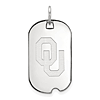 Sterling Silver University of Oklahoma OU Small Dog Tag