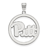 Sterling Silver 1in University of Pittsburgh Logo Pendant in Circle