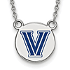  Sterling Silver Villanova University Enamel Logo Necklace 1/2in
