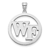 Wake Forest University Circle Pendant 1in Sterling Silver 