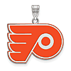 Sterling Silver 3/4in Philadelphia Flyers Enamel Logo Pendant