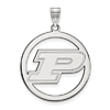 Sterling Silver Purdue University Circle Pendant 1in
