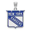 New York Rangers Enamel Pendant 3/4in Sterling Silver