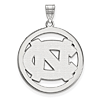 Silver 1in University of North Carolina Logo Pendant in Circle