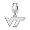 Sterling Silver Virginia Tech VT Tiny Dangle Bead