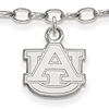 Sterling Silver 9in Auburn University Anklet