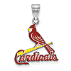 Sterling Silver 3/4in St. Louis Cardinals Enamel Bird Pendant