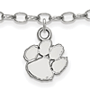 Sterling Silver 9in Clemson University Anklet