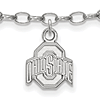 Sterling Silver Ohio State University Anklet