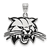 Ohio University Bobcat Enamel Pendant 3/4in Sterling Silver