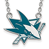 Sterling Silver San Jose Sharks Enamel Necklace
