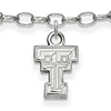 Sterling Silver 9in Texas Tech University Anklet
