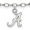 Sterling Silver 9in University of Alabama Anklet