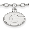 Sterling Silver 9in University of Georgia Anklet