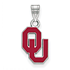 Sterling Silver 1/2in University of Oklahoma OU Enamel Pendant