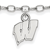 Sterling Silver 9in University of Wisconsin Anklet