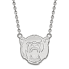14k White Gold Baylor University Bear Head Pendant with 18in Chain