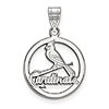 Sterling Silver Small St. Louis Cardinals Pendant in Circle