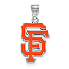 Sterling Silver 3/4in San Francisco Giants SF Enamel Pendant