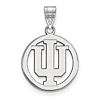 Sterling Silver 5/8in Indiana University Pendant in Circle
