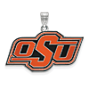 Sterling Silver 3/4in Oklahoma State University OSU Enamel Pendant