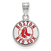Sterling Silver 1/2in Boston Red Sox Socks Red Enamel Pendant