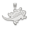 Silver 3/4in Texas Christian University Signature Horned Frog Pendant