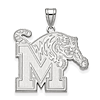 Sterling Silver University of Memphis Tigers Logo Pendant 1in