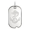 Sterling Silver United States Navy Anchor Small Dog Tag
