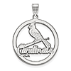 Sterling Silver 1in St. Louis Cardinals Round Pendant