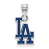 Sterling Silver Los Angeles Dodgers LA Small Enamel Pendant 1/2in