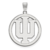 Sterling Silver 1in Indiana University Logo Pendant in Circle