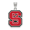 Sterling Silver 3/4in North Carolina State Block S Enamel Pendant