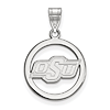 Sterling Silver 5/8in Oklahoma State University Pendant in Circle